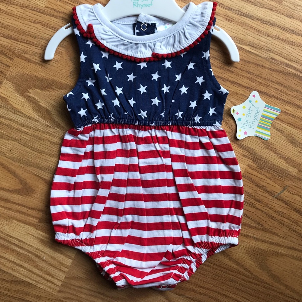 6 months Stars and Stripes romper